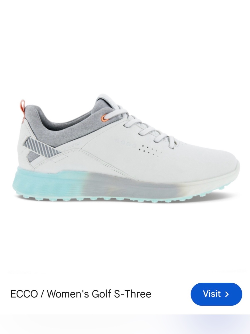 Ecco Women's White Golf Shoes Euro Size 40, US size 9-9.5